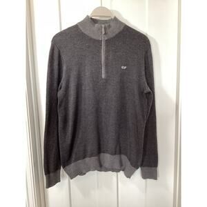 Vineyard Vines Men's Hamilton 1/2 Zip Sweater Wool Cotton Heather Gray SZ Medium